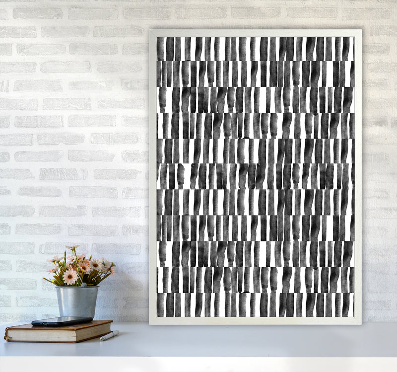 Abstract Strokes Art Print by Kookiepixel A1 Oak Frame