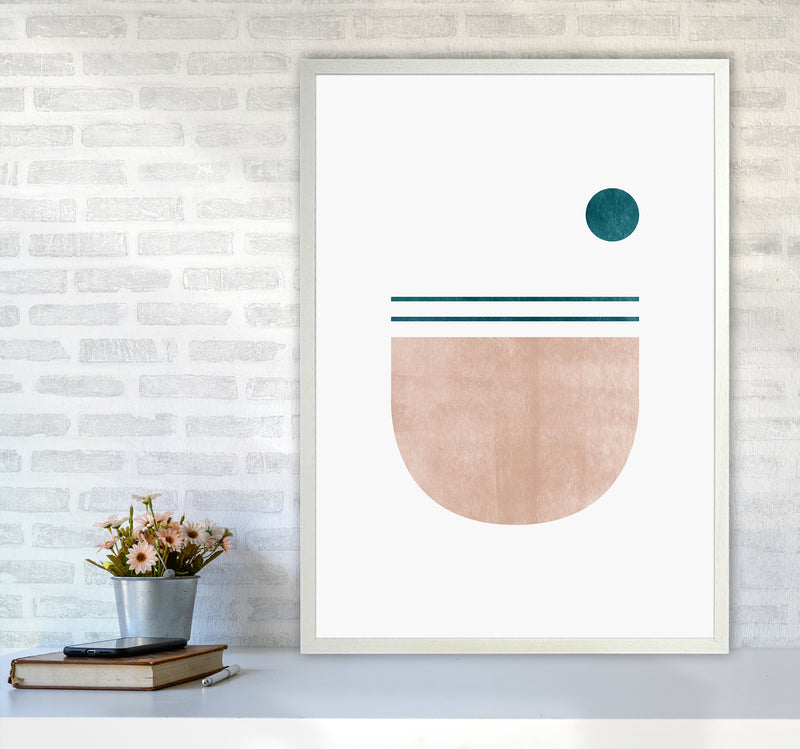 Abstract Geometric No 5 Art Print by Kookiepixel A1 Oak Frame
