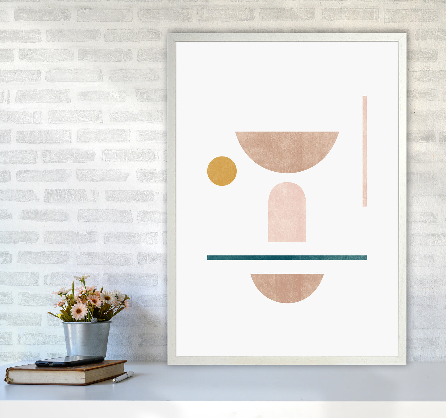 Abstract Geometric No 2 Art Print by Kookiepixel A1 Oak Frame