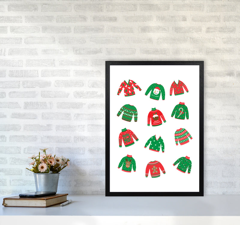 Christmas Jumpers Art Print by Kookiepixel A2 White Frame