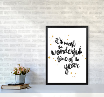 Wonderful time No 1 Christmas Art Print by Kookiepixel A2 White Frame
