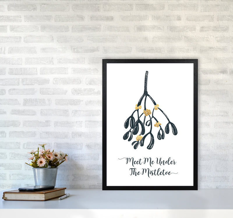 The Mistletoe Christmas Art Print by Kookiepixel A2 White Frame