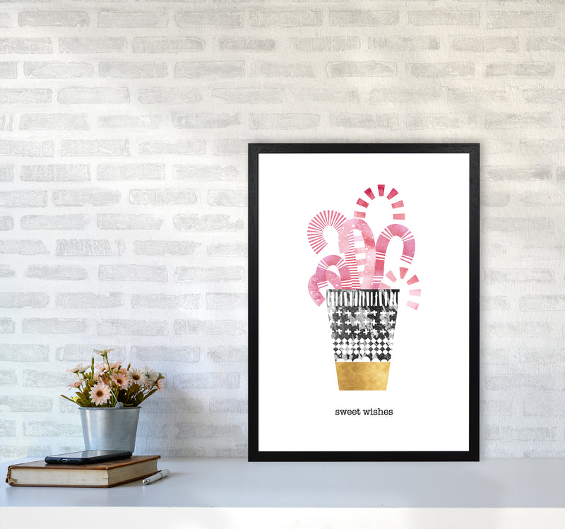 Sweet Wishes Christmas Art Print by Kookiepixel A2 White Frame