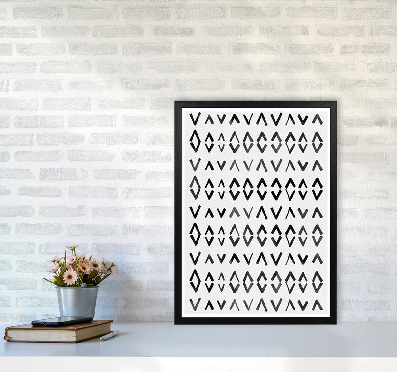 Scandi Print No 2 Abstract Art Print by Kookiepixel A2 White Frame