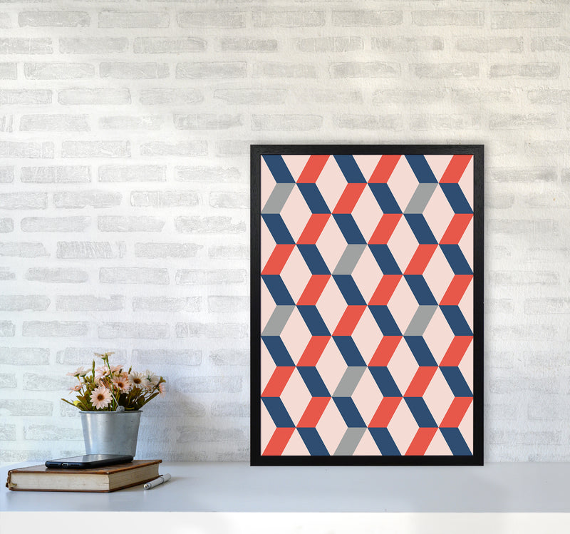 Retro Pattern No 1 Abstract Art Print by Kookiepixel A2 White Frame