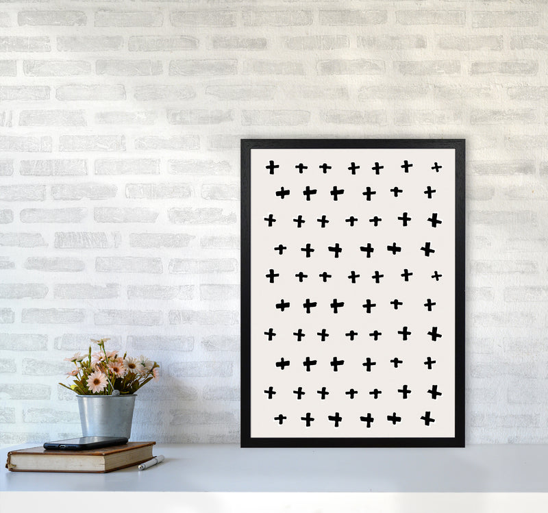 Plus Abstract Art Print by Kookiepixel A2 White Frame