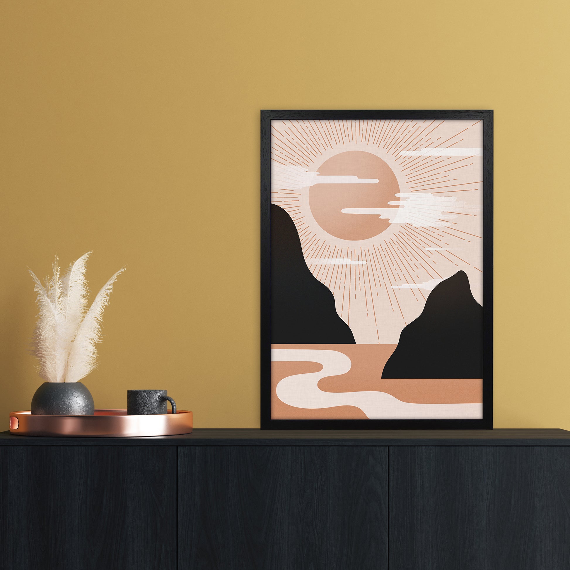 Morning Sunrise No 1 Art Print by Kookiepixel A2 White Frame