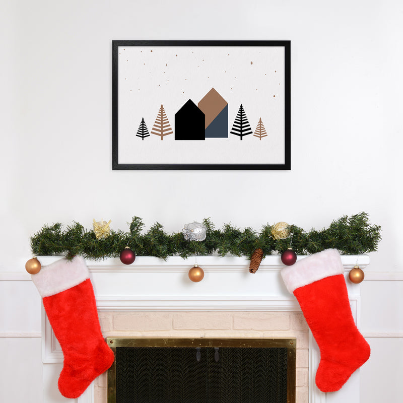 Starry night Landscape Art Print by Kookiepixel A2 White Frame