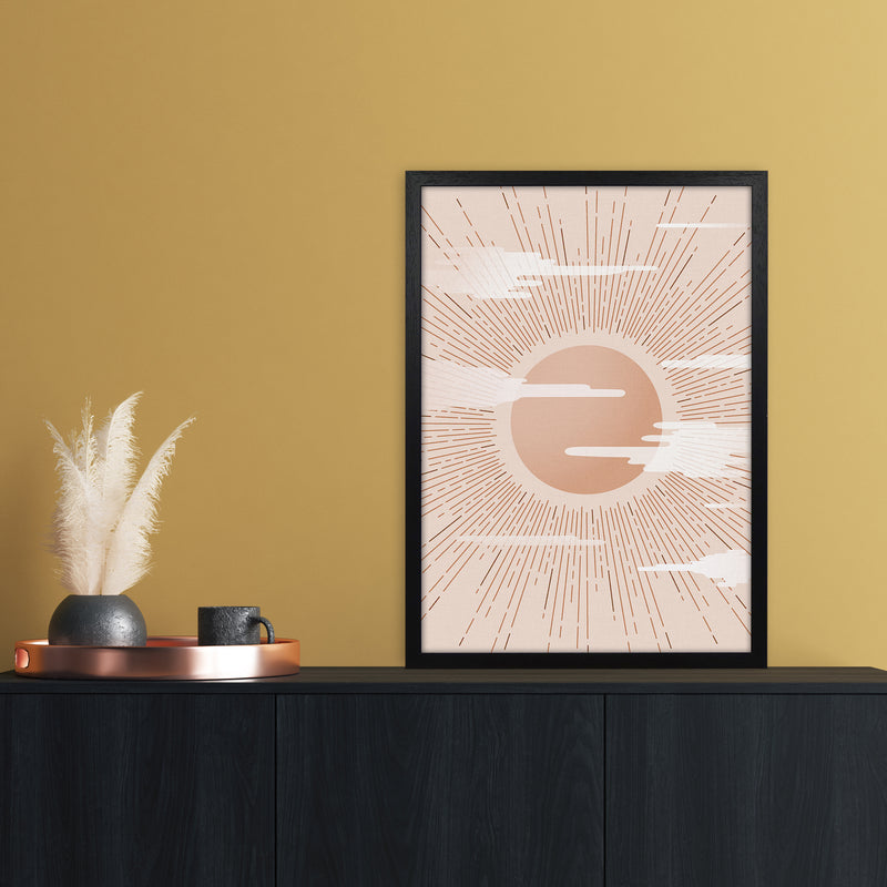 The Sun Landscape Art Print by Kookiepixel A2 White Frame
