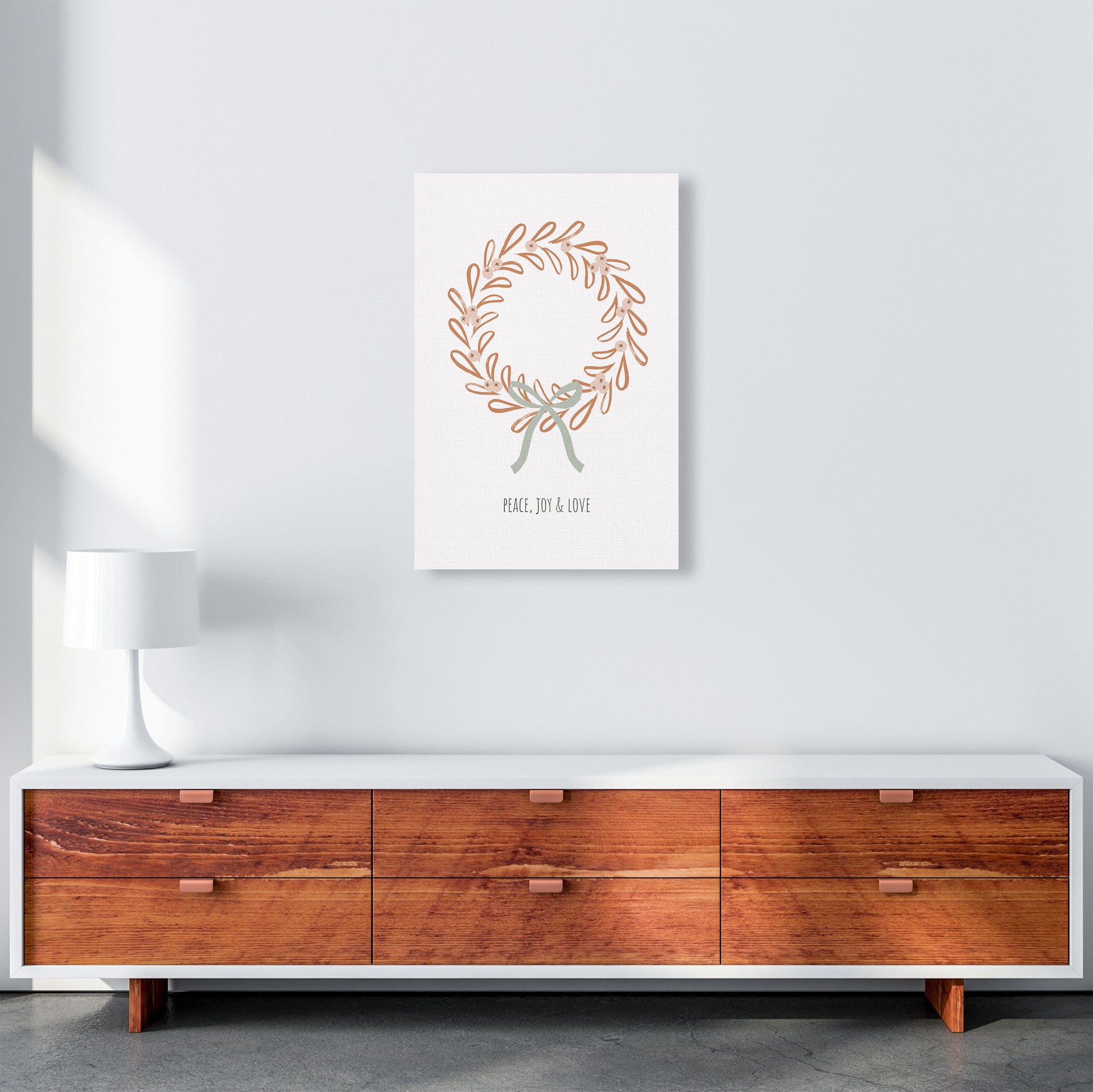 Peace joy love Christmas Art Print by Kookiepixel A2 Canvas