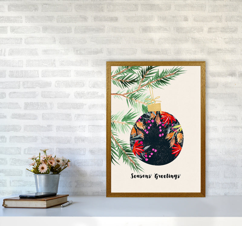 Seasons Greetings Christmas Art Print by Kookiepixel A2 Print Only