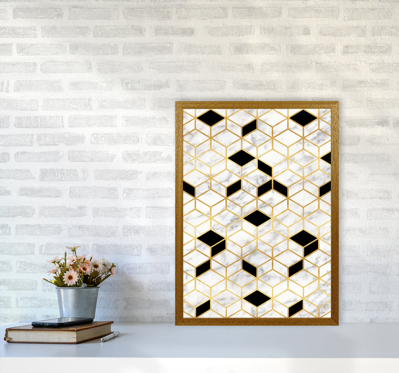 Marble Cubes Geometric Art Print by Kookiepixel A2 Print Only