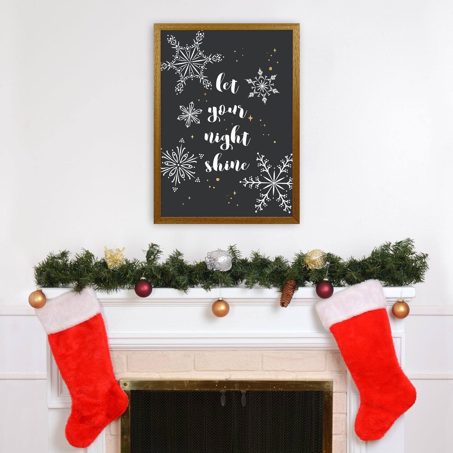 Shine Christmas Art Print by Kookiepixel A2 Print Only
