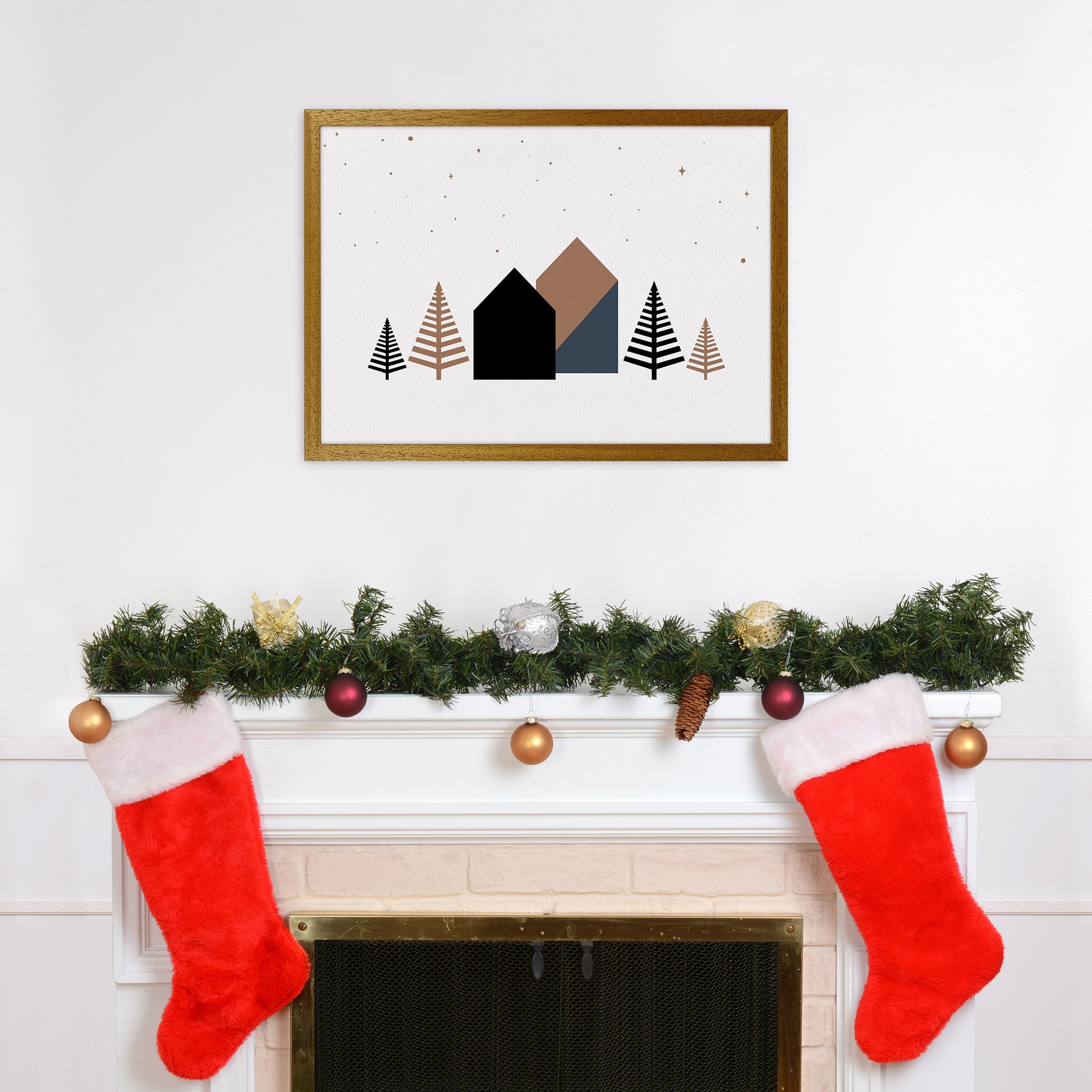 Starry night Landscape Art Print by Kookiepixel A2 Print Only