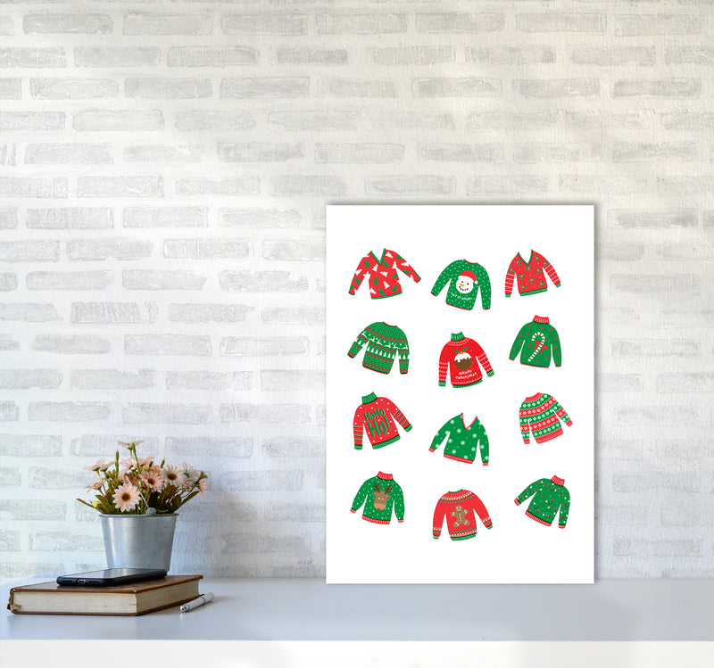 Christmas Jumpers Art Print by Kookiepixel A2 Black Frame