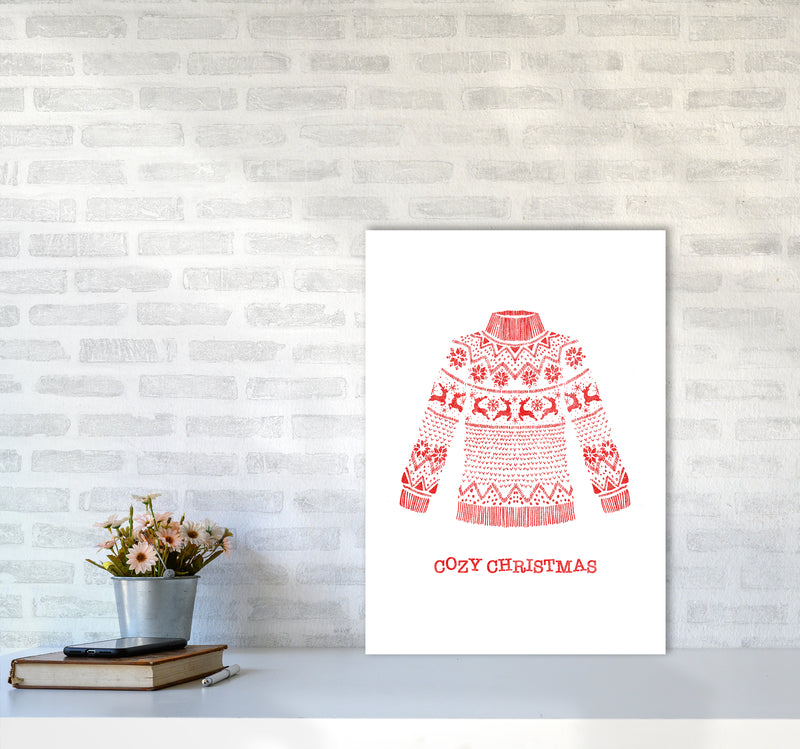 Cozy Christmas Art Print by Kookiepixel A2 Black Frame