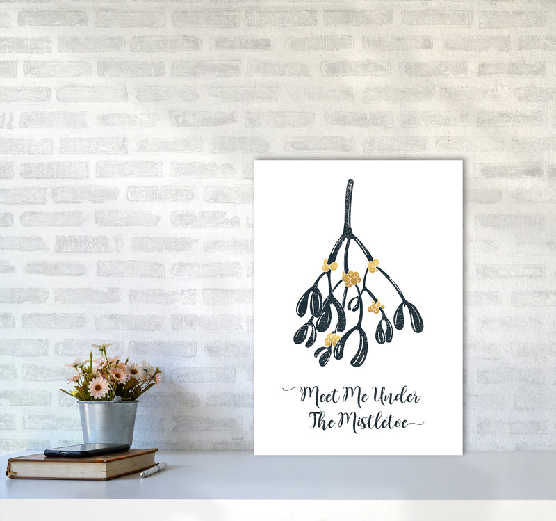 The Mistletoe Christmas Art Print by Kookiepixel A2 Black Frame