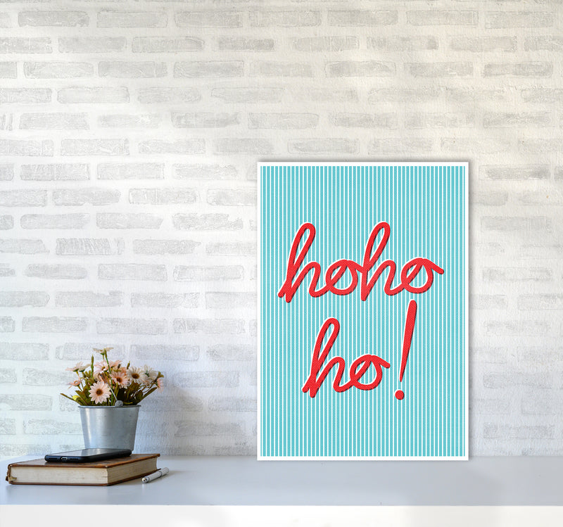 Hohoho Christmas Art Print by Kookiepixel A2 Black Frame
