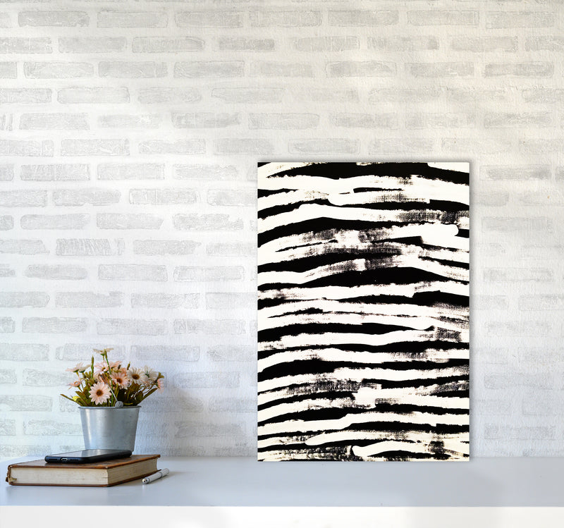 Strokes Abstract Art Print by Kookiepixel A2 Black Frame
