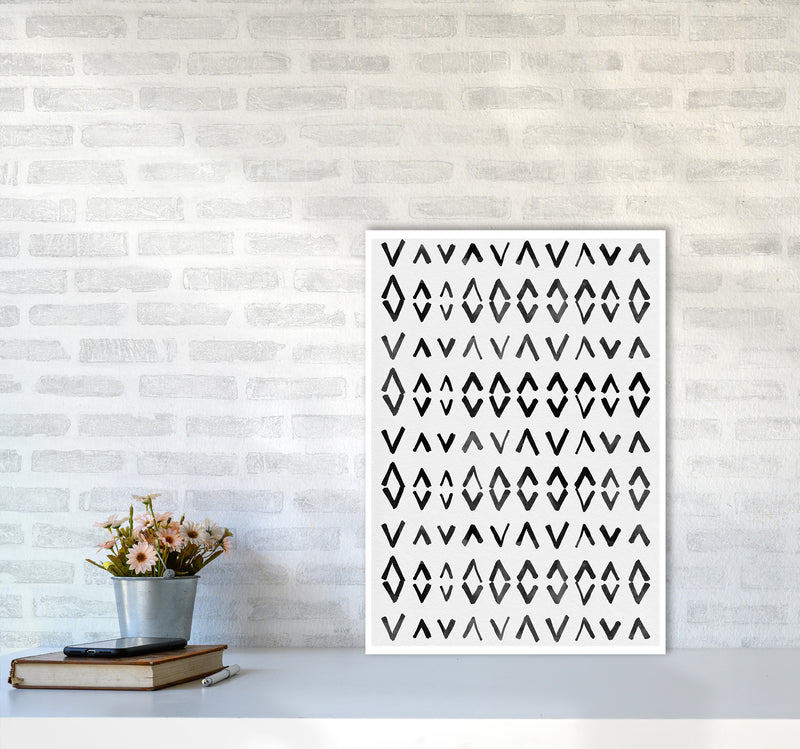 Scandi Print No 2 Abstract Art Print by Kookiepixel A2 Black Frame