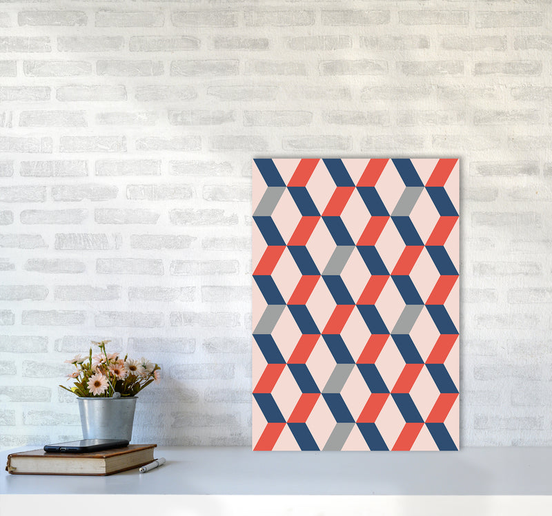 Retro Pattern No 1 Abstract Art Print by Kookiepixel A2 Black Frame