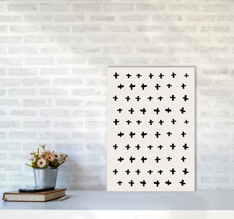 Plus Abstract Art Print by Kookiepixel A2 Black Frame