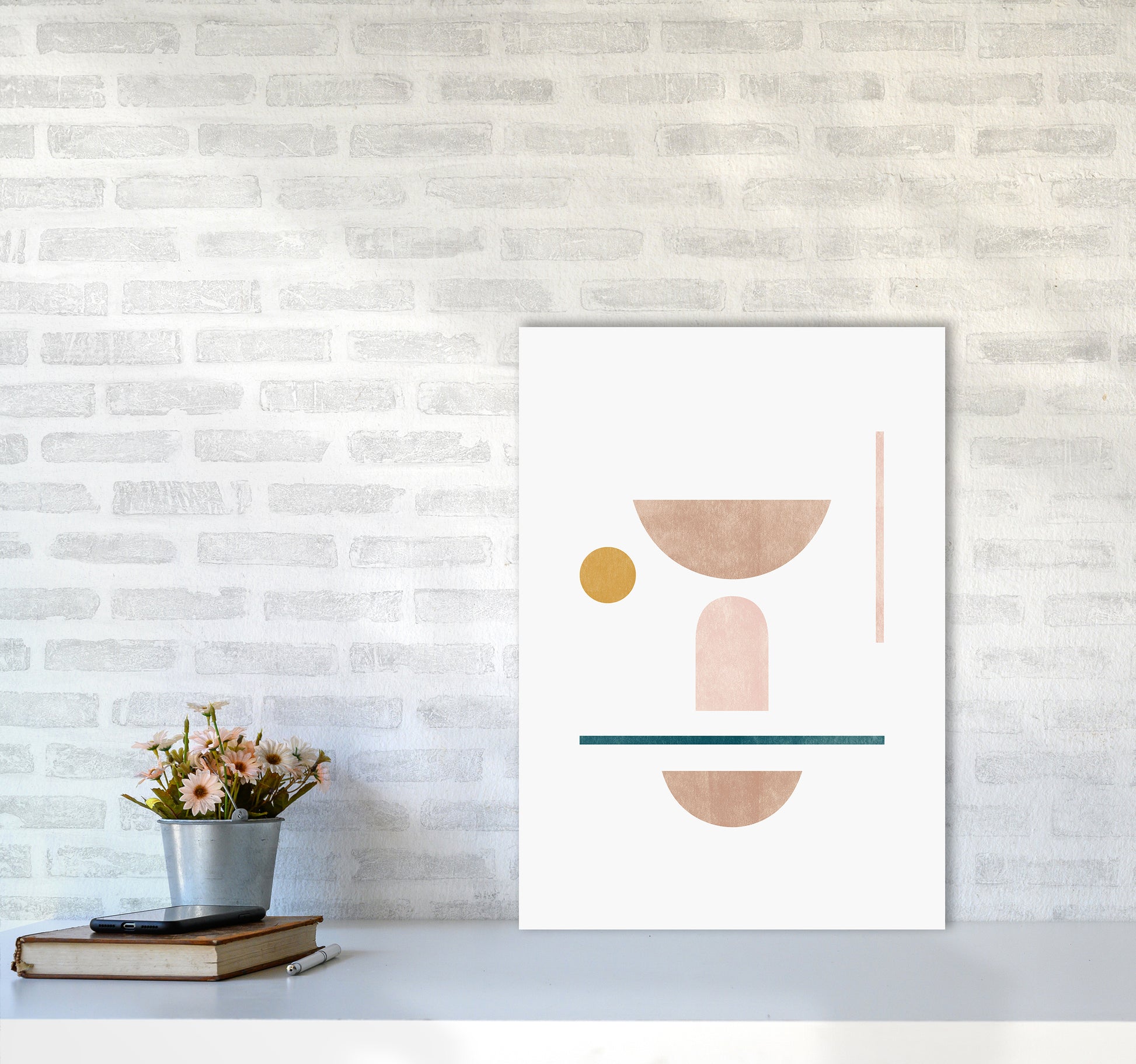 Abstract Geometric No 2 Art Print by Kookiepixel A2 Black Frame