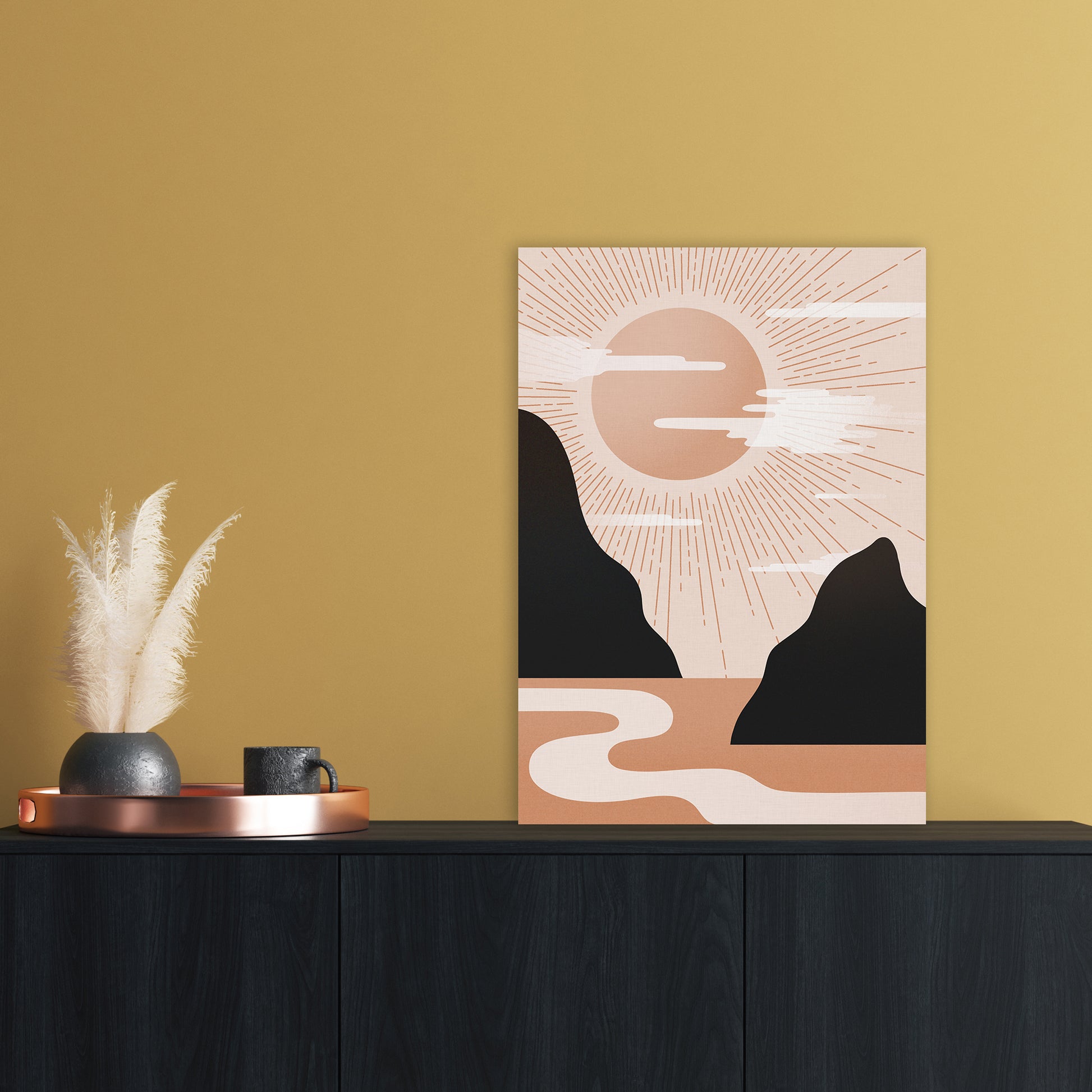 Morning Sunrise No 1 Art Print by Kookiepixel A2 Black Frame