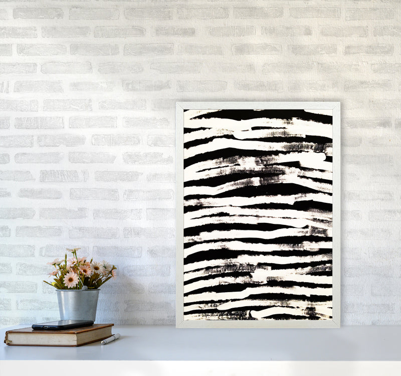 Strokes Abstract Art Print by Kookiepixel A2 Oak Frame