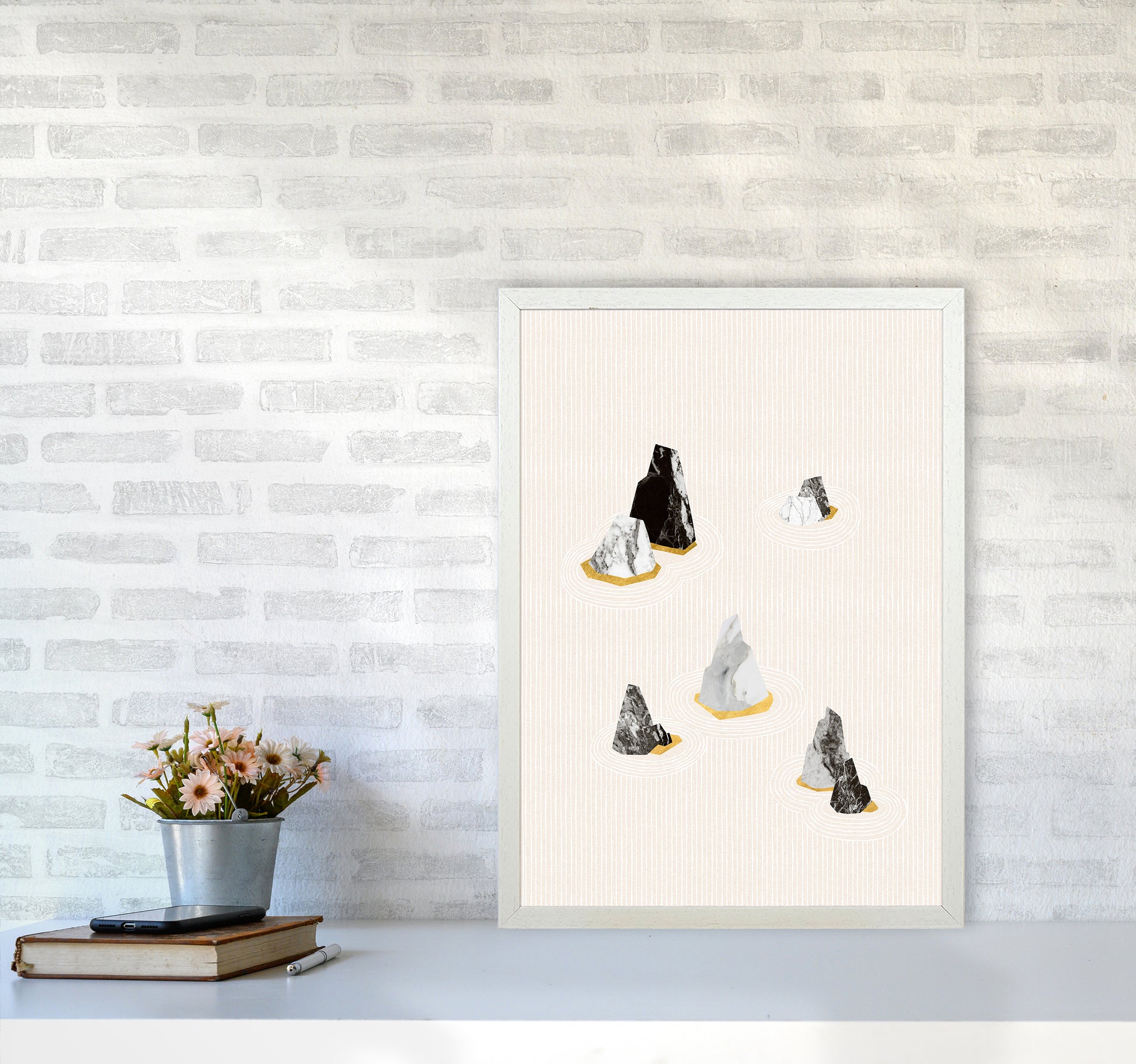 Rock Formation No 2 Art Print by Kookiepixel A2 Oak Frame