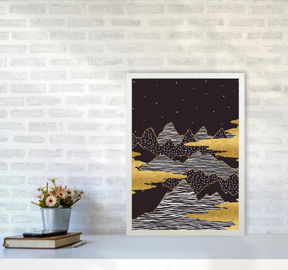 Starry Sky Art Print by Kookiepixel A2 Oak Frame