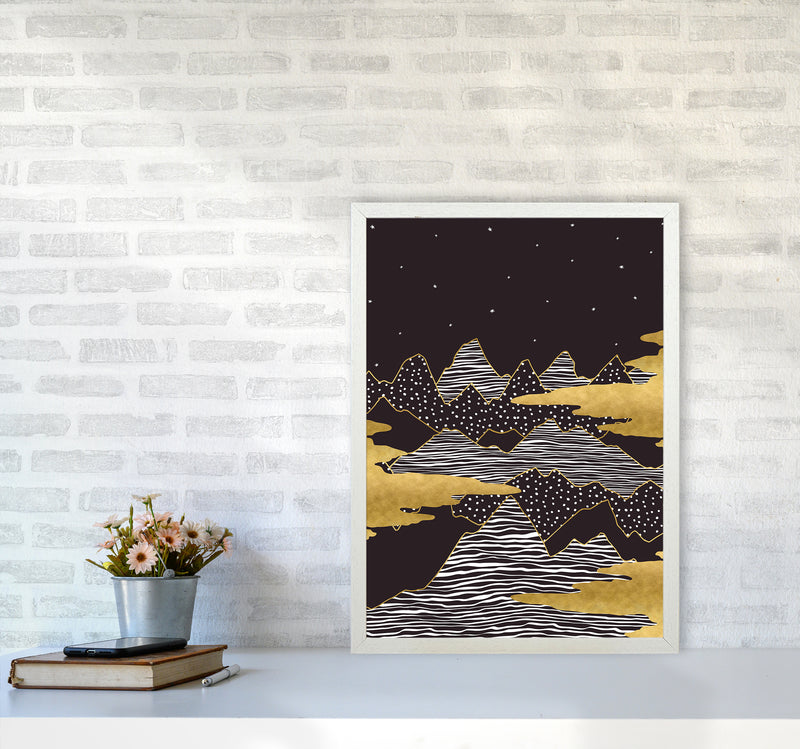 Starry Sky Art Print by Kookiepixel A2 Oak Frame