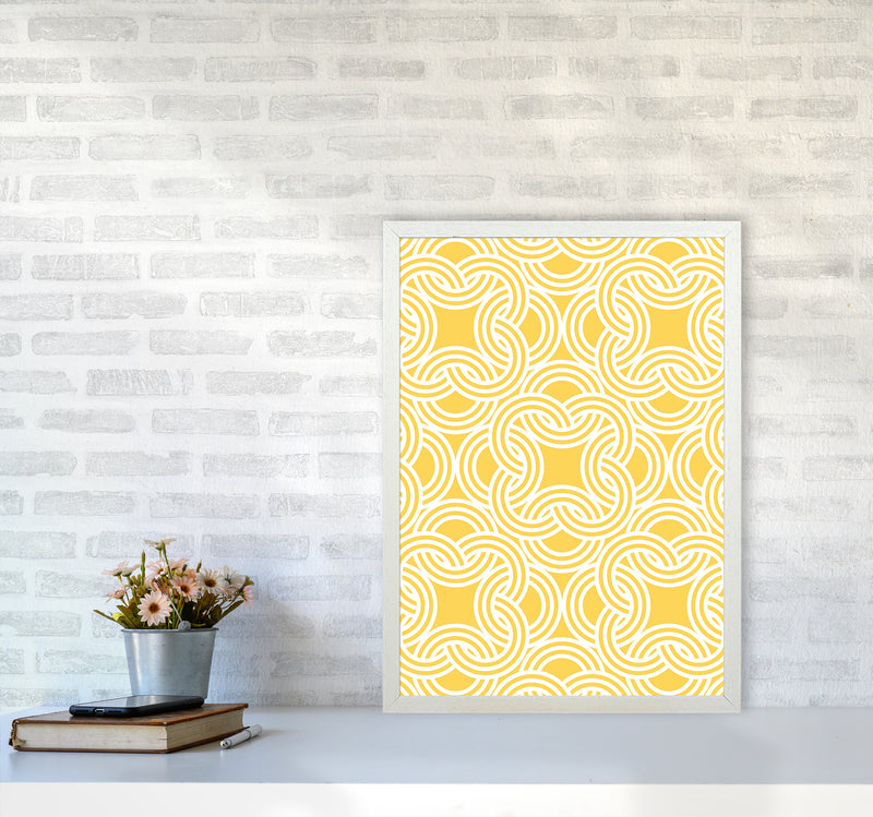 Oriental Print Abstract Art Print by Kookiepixel A2 Oak Frame