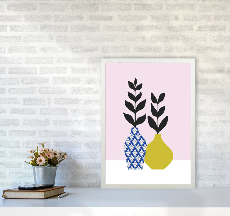 Vases No 2 Art Print by Kookiepixel A2 Oak Frame