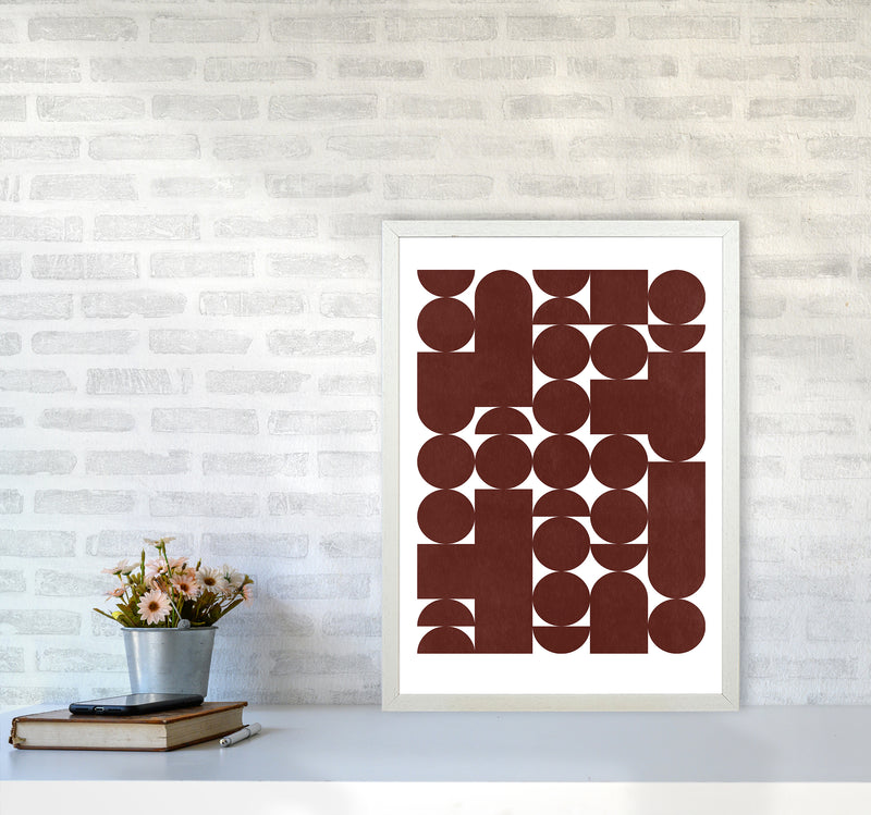 Stacked Abstract Art Print by Kookiepixel A2 Oak Frame