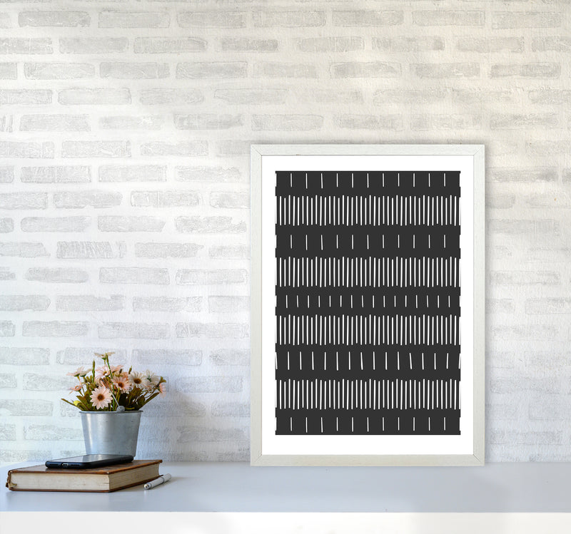 Lines No 1 Abstract Art Print by Kookiepixel A2 Oak Frame