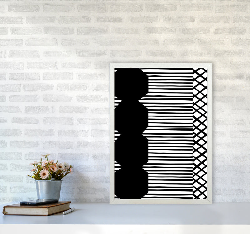 Patchwork Abstract Art Print by Kookiepixel A2 Oak Frame