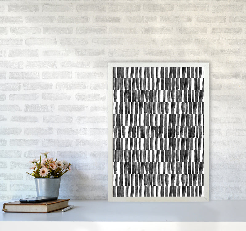 Abstract Strokes Art Print by Kookiepixel A2 Oak Frame