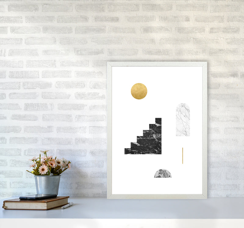 Geometric Shapes No 1  Art Print by Kookiepixel A2 Oak Frame