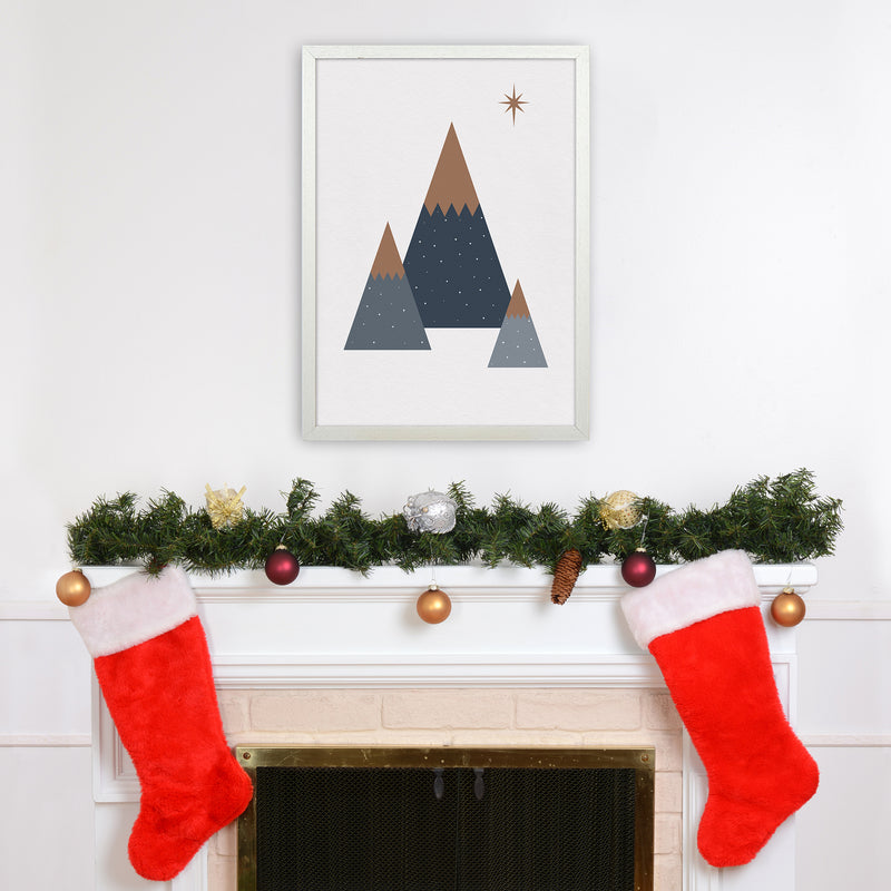 Geometric Trees Art Print by Kookiepixel A2 Oak Frame