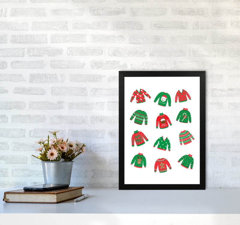Christmas Jumpers Art Print by Kookiepixel A3 White Frame
