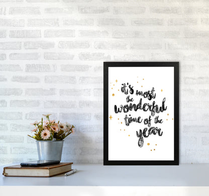 Wonderful time No 1 Christmas Art Print by Kookiepixel A3 White Frame
