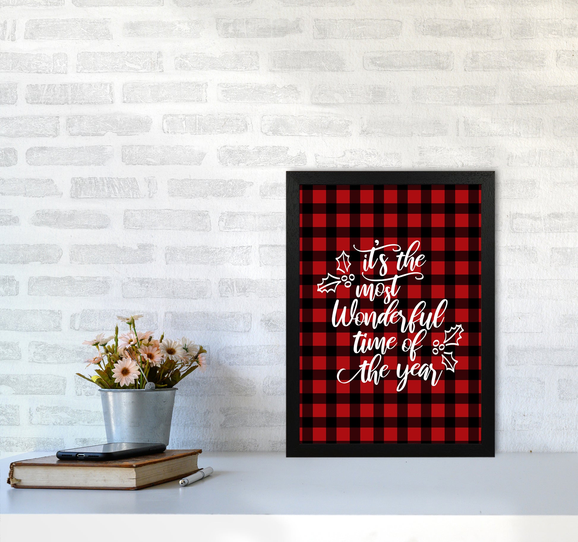 Wonderful time Christmas Art Print by Kookiepixel A3 White Frame