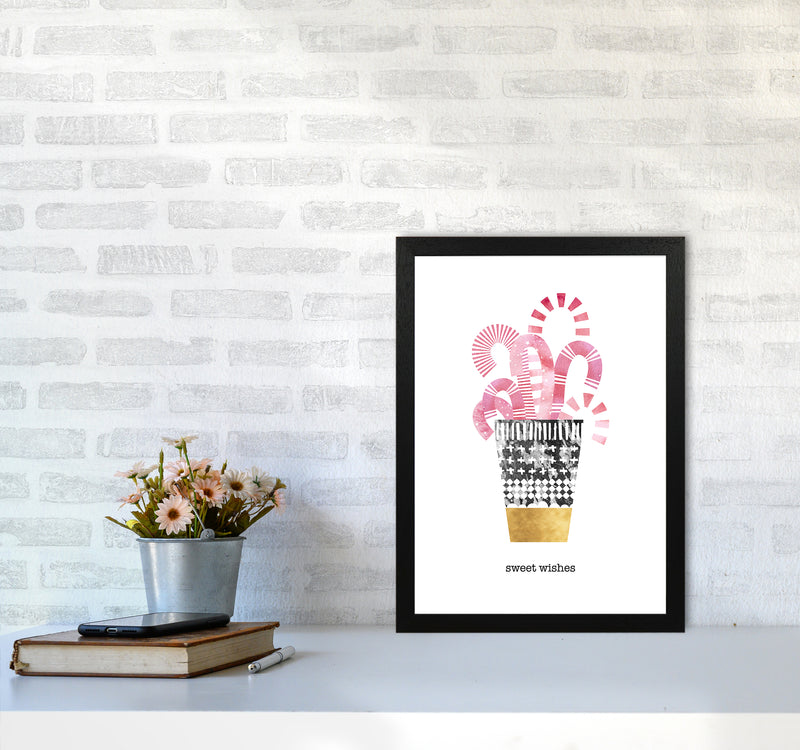 Sweet Wishes Christmas Art Print by Kookiepixel A3 White Frame