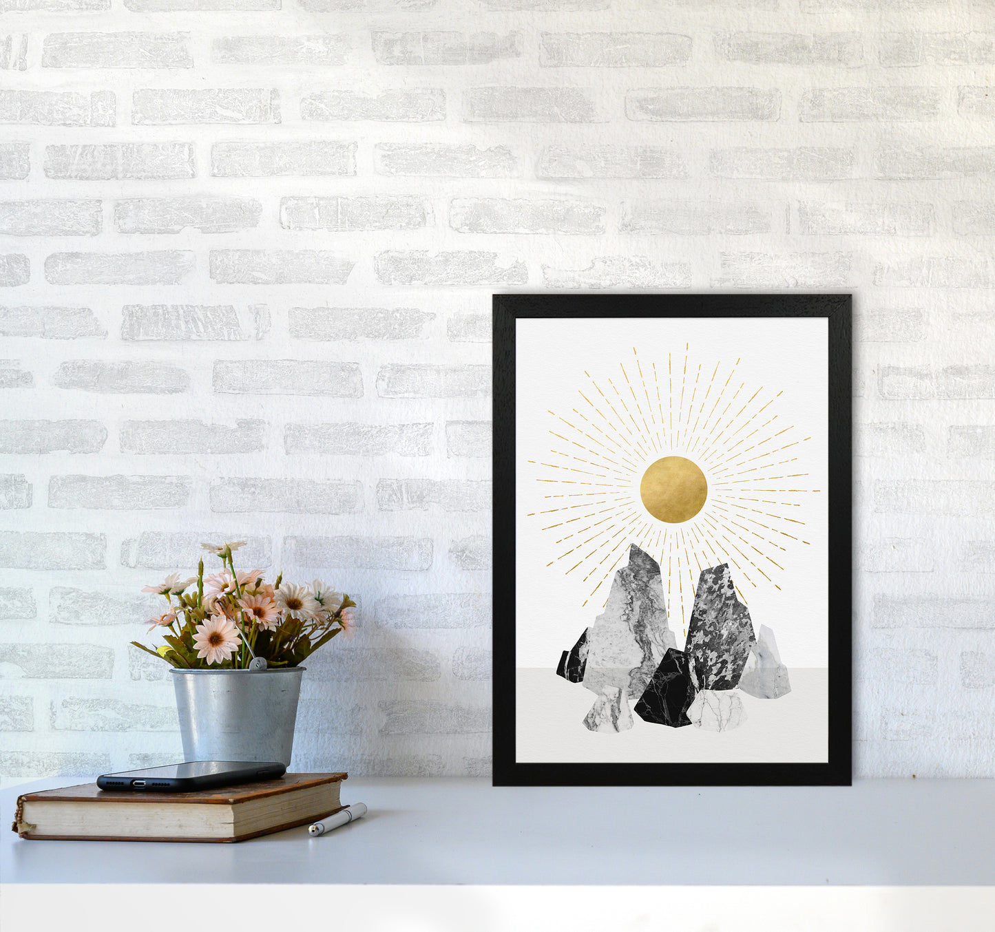 Rock Formation No 1 Art Print by Kookiepixel A3 White Frame