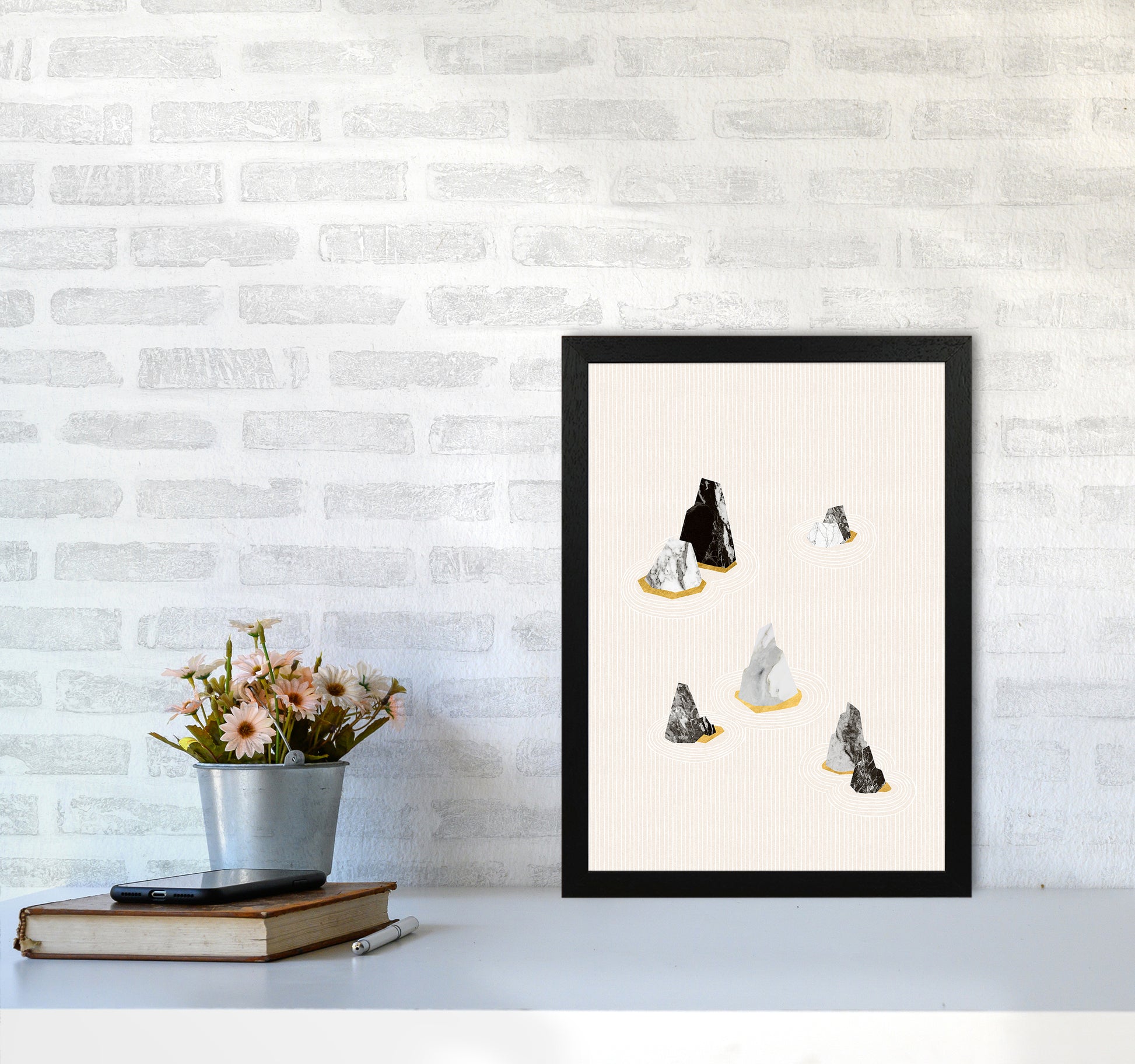 Rock Formation No 2 Art Print by Kookiepixel A3 White Frame