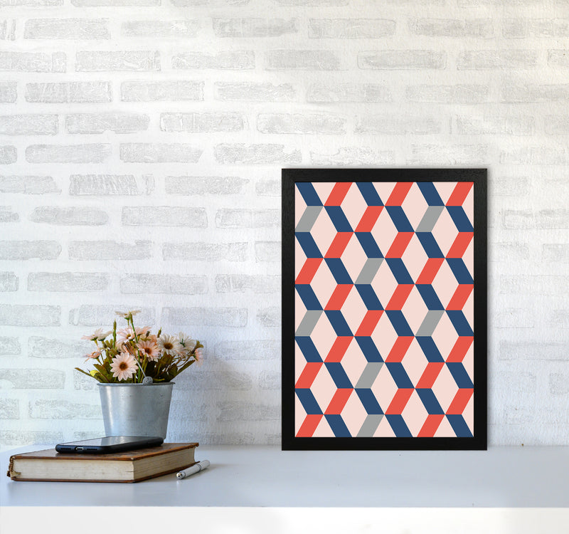 Retro Pattern No 1 Abstract Art Print by Kookiepixel A3 White Frame