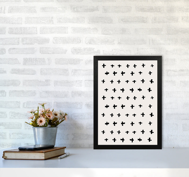 Plus Abstract Art Print by Kookiepixel A3 White Frame