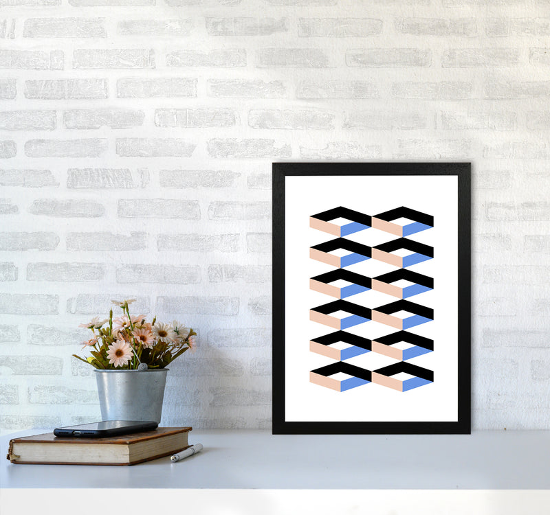Cubes Geometric Art Print by Kookiepixel A3 White Frame