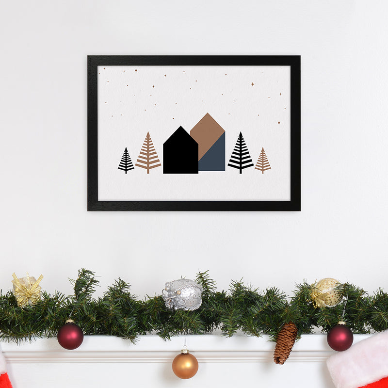 Starry night Landscape Art Print by Kookiepixel A3 White Frame